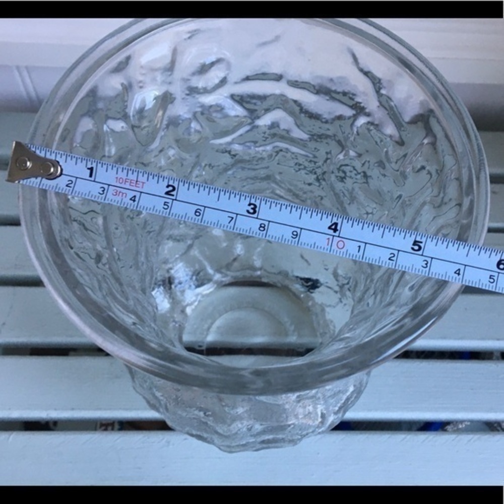 Vintage E O Brody Tiered Clear Crinkle Glass Vase - Picture 6 of 7